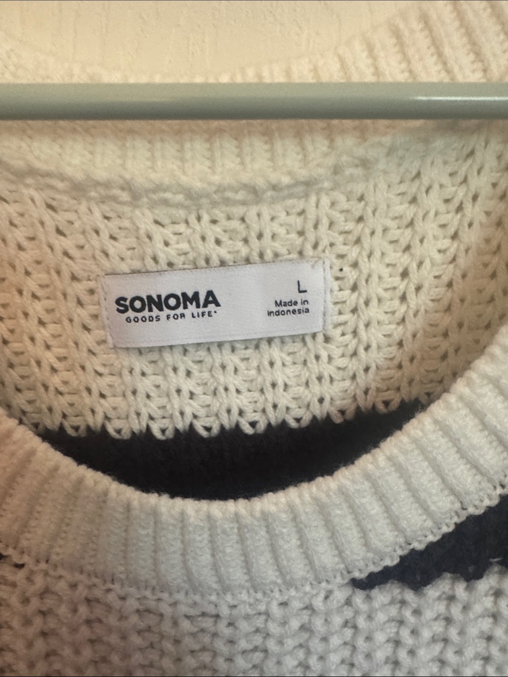 Sonoma Cream and Black Striped Knit Sleeveless Top - Picture 2 of 4